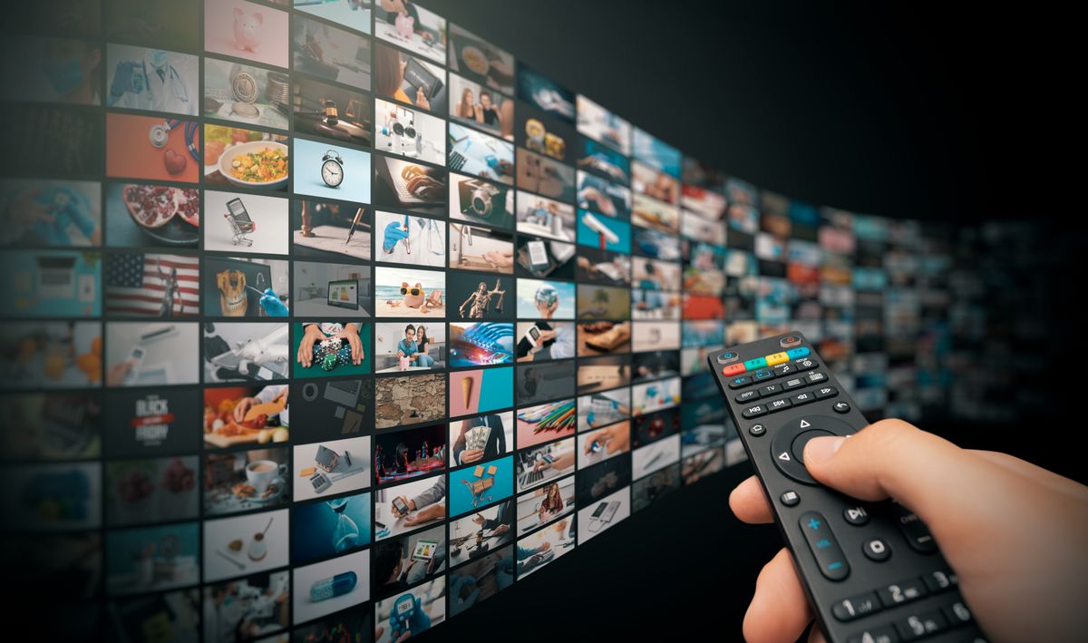Television,Streaming,,Tv,Broadcast.,Multimedia,Wall,Concept.
