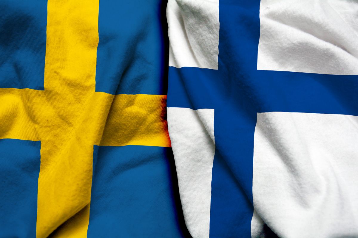 Sweden,And,Finland,Flag,Together