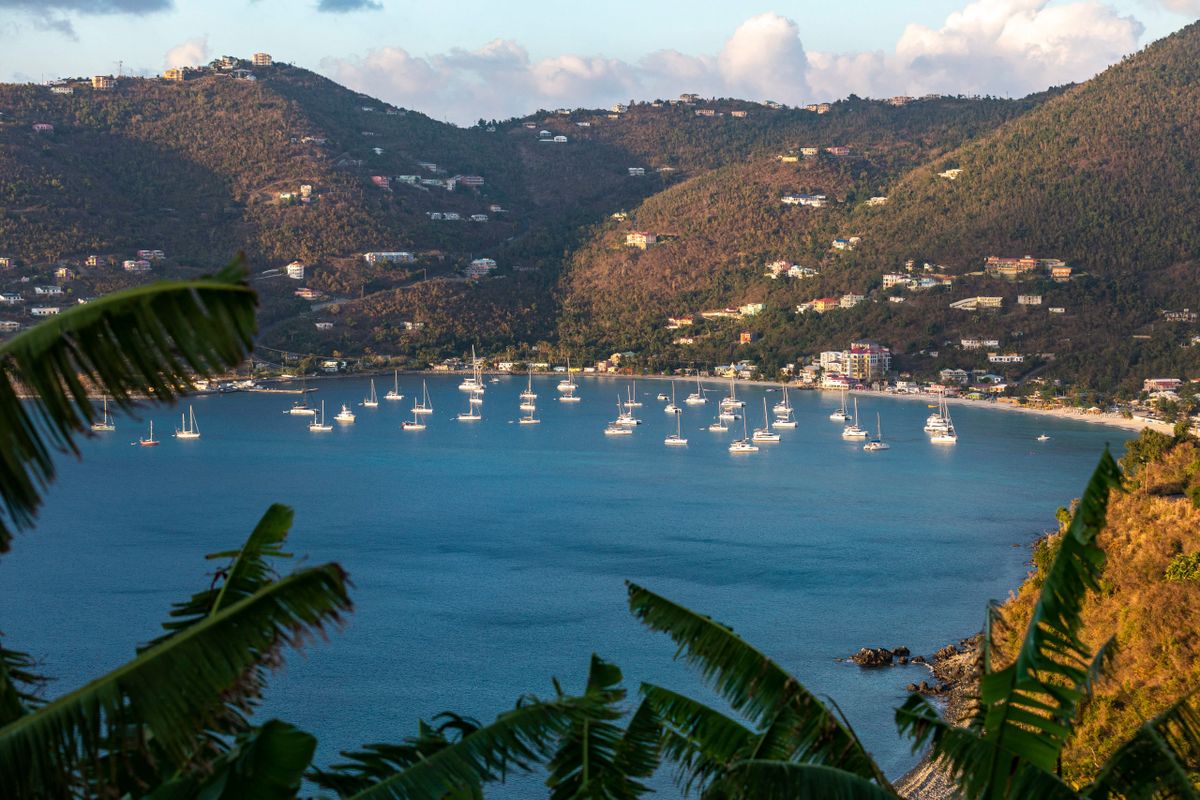 West indies british virgin islands tortola island bay cane garden sailboats anchor