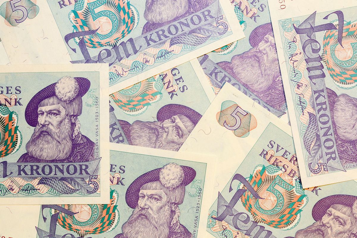 Banknotes,From,Sweden.,Swedish,Krona,(sek),5.,Old,Currency,Money