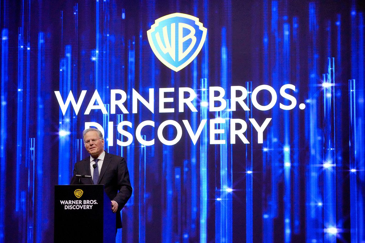 1397927928 NEW YORK, NEW YORK - MAY 18: David Zaslav, CEO, Warner Bros. Discovery speaks onstage during the Warner Bros. Discovery Upfront 2022 show at The Theater at Madison Square Garden on May 18, 2022 in New York City. (Photo by Kevin Mazur/Getty Images for Warner Bros. Discovery)