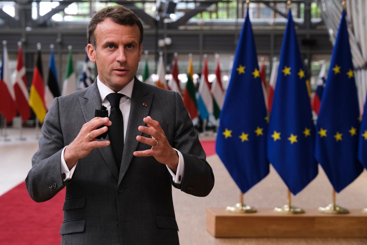 French,President,Emmanuel,Macron,Arrives,At,The,First,Face-to-face,Eu