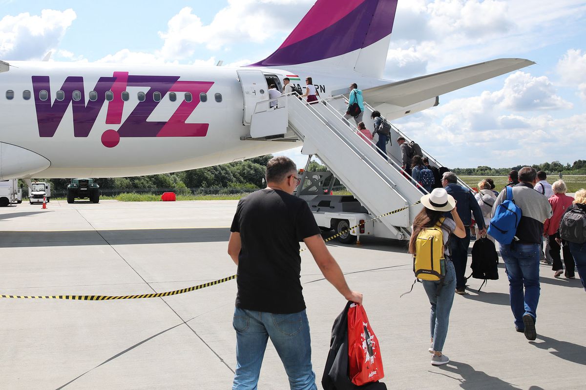 Wizz Air Airbus A320 plane is seen at Danylo Halytskyi International Airport in Lviv, Ukraine on 18 July 2019. (Photo by Jakub Porzycki/NurPhoto) (Photo by Jakub Porzycki / NurPhoto / NurPhoto via AFP)