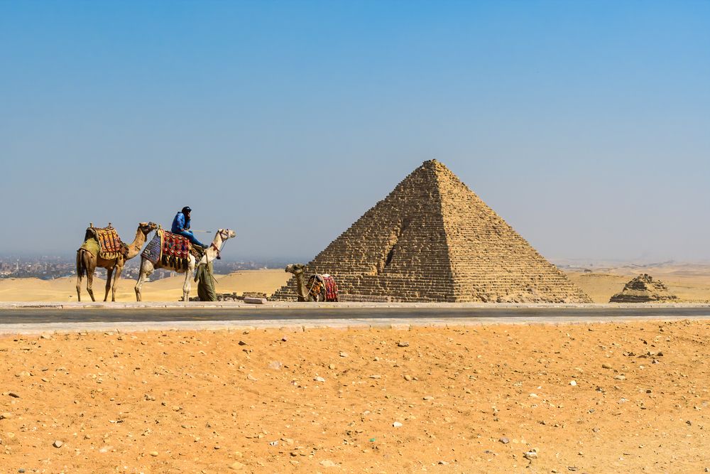 The,Pyramids,Of,Giza.,The,Picture,Taken,From,Cairo,egypt.