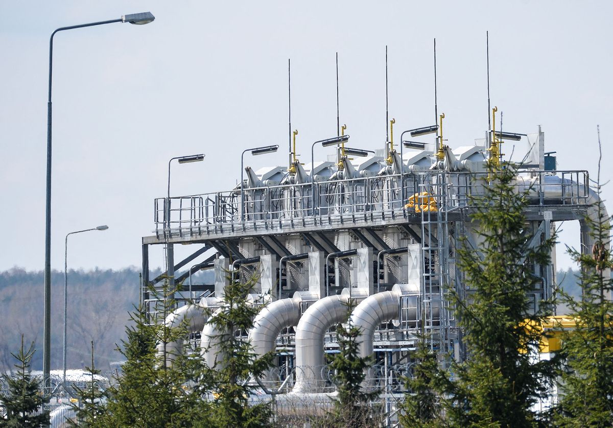 6522653 20.04.2021 A view shows the compressor station of Yamal-Europe gas pipeline, in Ciechanow, Poland. The pipeline runs across four countries: Russia, Belarus, Poland and Germany. The Polish section consists of a 683-kilometer-long linear part and 5 compressor stations: Ciechanow, Szamotuly, Zambrow, Wloclawek, and Kondratki.  Alexey Vitvitsky / Sputnik (Photo by Alexey Vitvitsky / Sputnik / Sputnik via AFP)