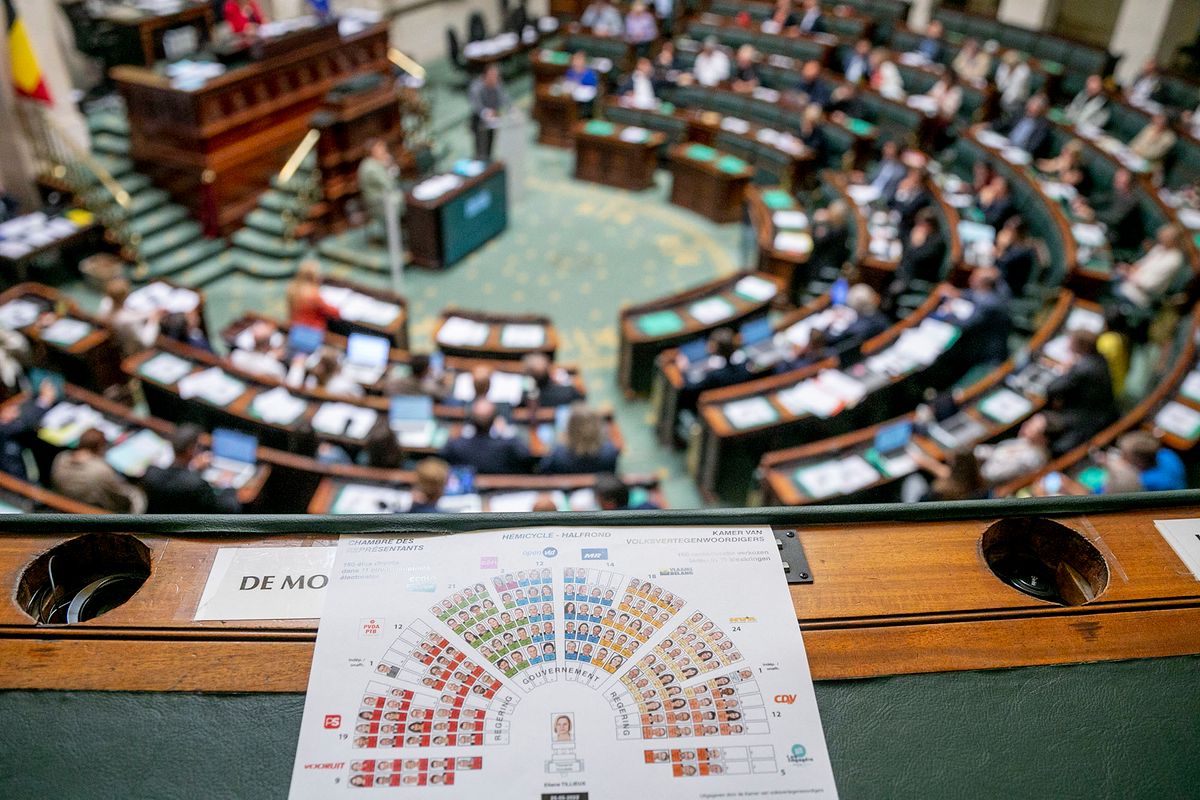 Illustration picture shows a plenary session of the Chamber at the Federal Parliament in Brussels, Wednesday 25 May 2022. BELGA PHOTO HATIM KAGHAT (Photo by HATIM KAGHAT / BELGA MAG / Belga via AFP)