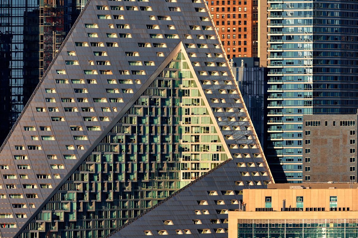 United States, New York City, Manhattan, Midtown. The luxury apartment complex Via West 57 with its unique shapes and modern design (Photo by Francois ROUX / ONLY WORLD / Only France via AFP)