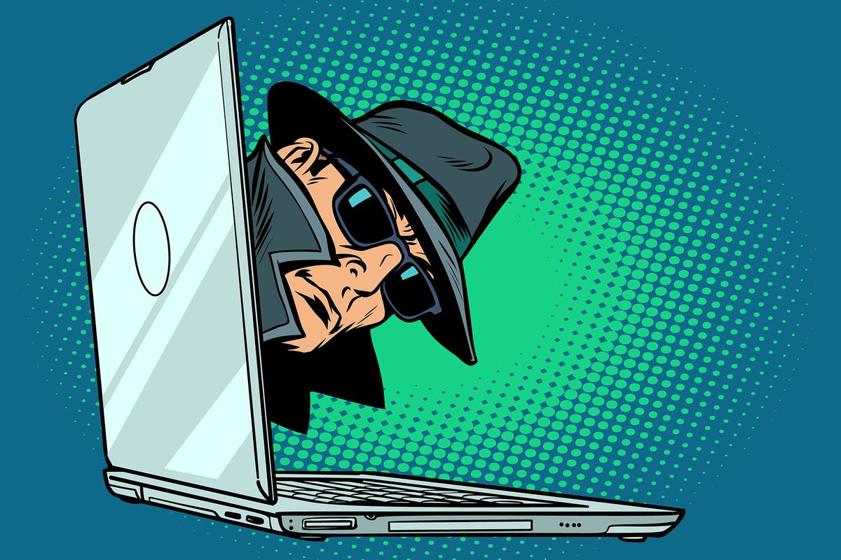 román adócsalókat megfigyelnek spy kém. laptop computer számítógép. surveillance and hacking. Comic cartoon pop art retro vector illustration