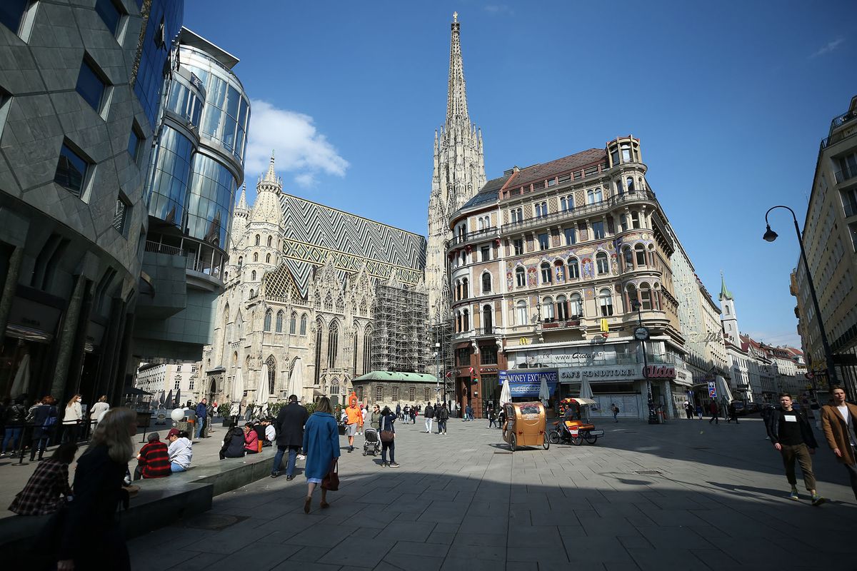 VIENNA, AUSTRIA - MAY 03: A general view from the city center on May 03, 2021 in Vienna, Austria. In Vienna, the capital of Austria, shopping malls and personal care centers which have been closed since April 1 due to the daily increase in novel coronavirus (Covid-19), have been put into service again. Askin Kiyagan / Anadolu Agency (Photo by Askin Kiyagan / ANADOLU AGENCY / Anadolu Agency via AFP)