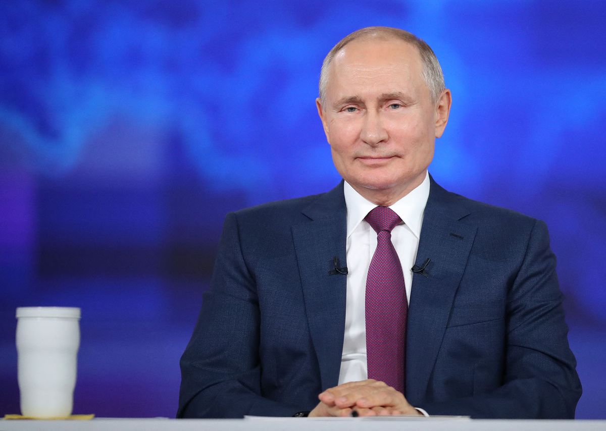 6585521 30.06.2021 Russian Presiden Vladimir Putin attends an annual televised phone-in with the country's citizens "Direct Line with Vladimir Putin" at the Moscow's World Trade Center studio in Moscow, Russia. Sergei Savostyanov / POOL (Photo by Sergei Savostyanov / POOL / Sputnik via AFP)