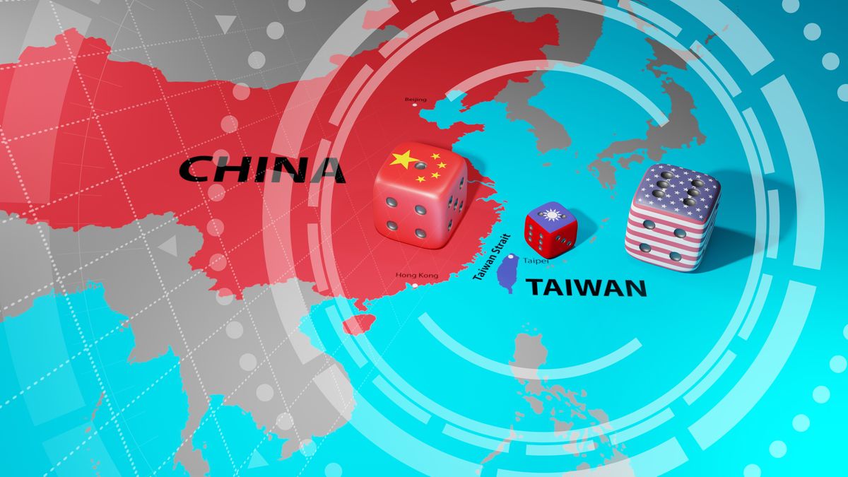 Conflict,Between,China,And,Taiwan.,China–taiwan,Relations.,3d,Illustration.