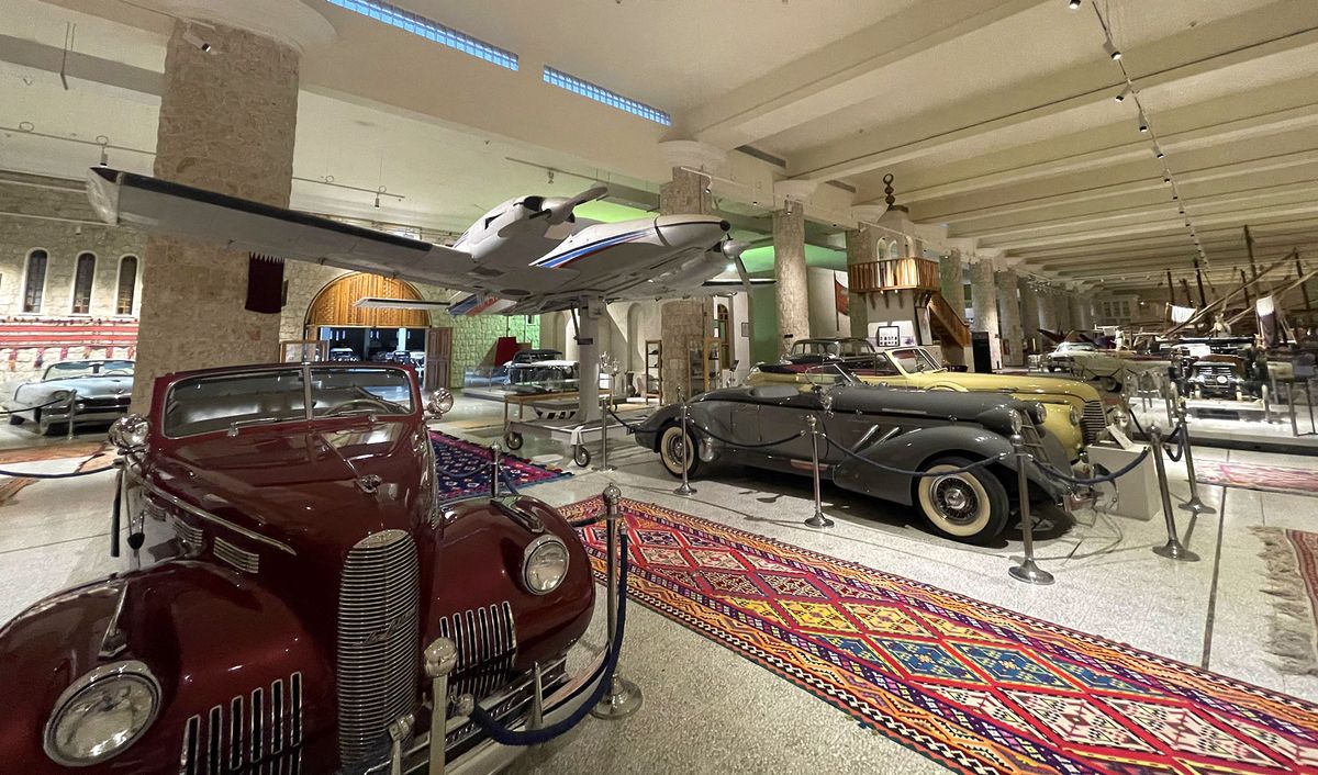 DOHA, QATAR - FEBRUARY 24: Vintage cars are seen at Sheikh Faisal Bin Qassim Al Thani Museum, which is the world's largest personal museum in Doha, Qatar on February 24, 2021. Sheikh Faisal Bin Qassim Al Thani, one of the prominent and richest businessmen of Qatar and the Middle East, collected antiques and various works of art related to the history of Islam and his country and created a museum in 1998. Serdar Bitmez / Anadolu Agency (Photo by Serdar Bitmez / ANADOLU AGENCY / Anadolu Agency via AFP)