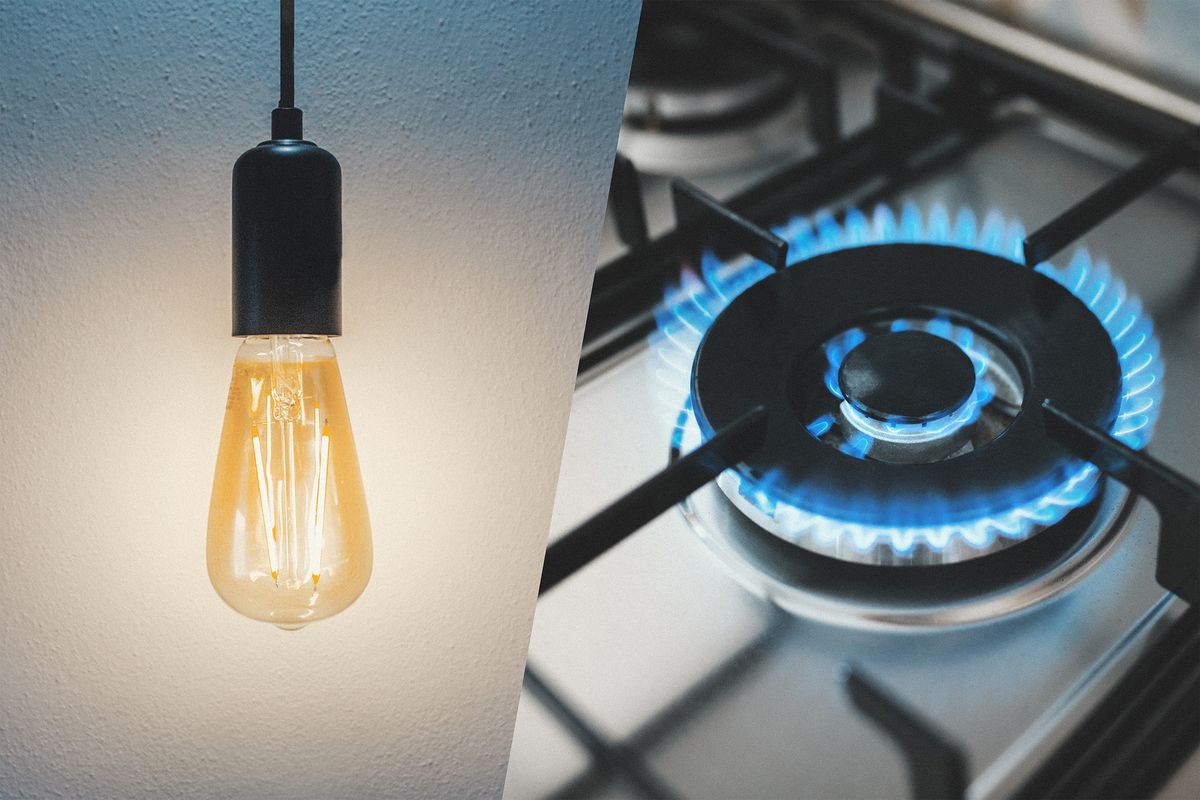 Gas,Stove,And,Light,Bulb.,Utility,Bills,Concept
