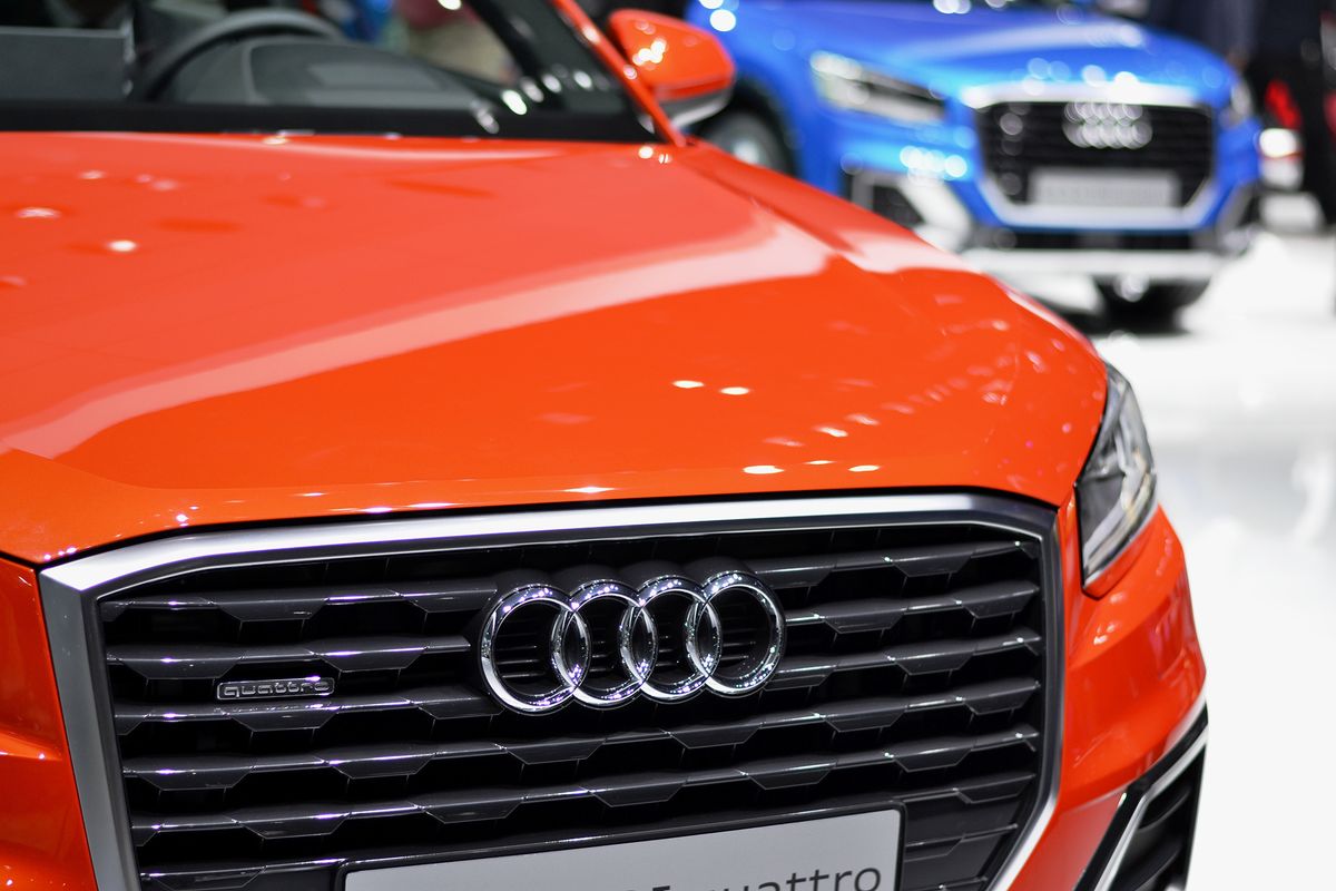 Geneva, Switzerland - March, 01, 2016: Audi cars presented on exhibition point.
