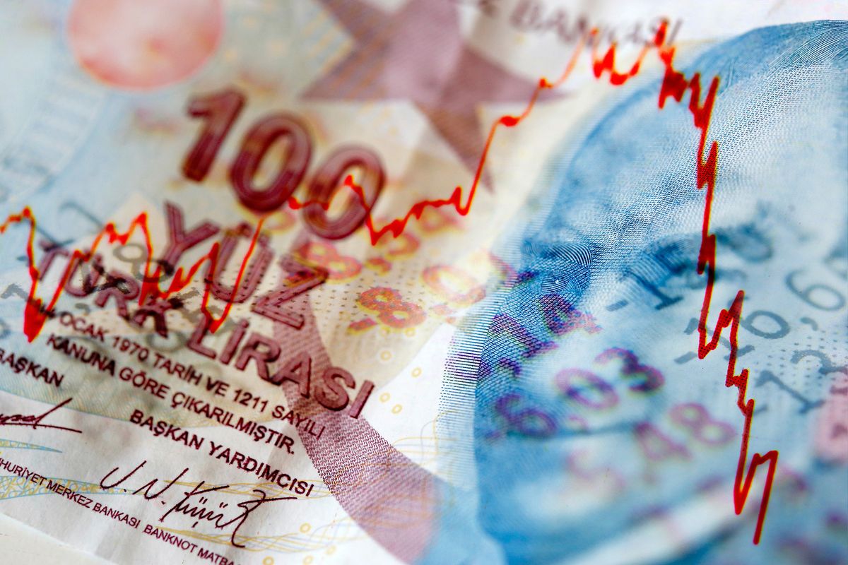 Turkish,Lira,Banknote,And,Financial,Stock,Chart Turkish lira banknote and financial stock chart