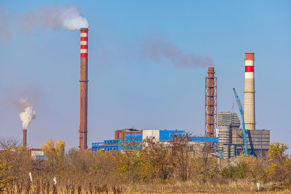 Smederevo,,Serbia,-,October,31,,2021:,Steel,Mill,Hbis,Group, Smederevo, Serbia - October 31, 2021: Steel Mill Hbis Group Factory Many Chimneys Air Pollution Environment Problem Global Warming.