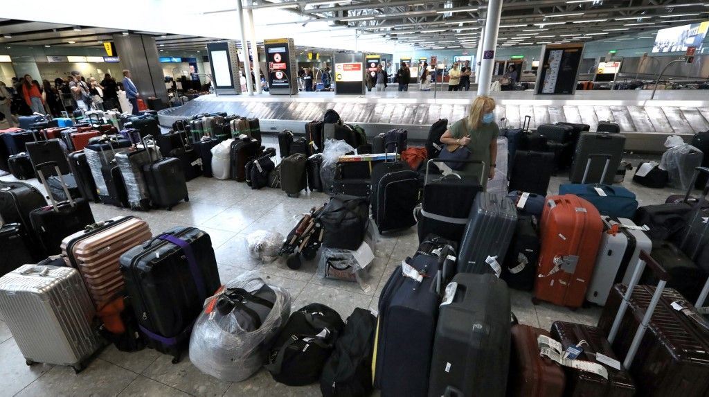 Unpicked baggage left at Heathrow Airport in London, UK