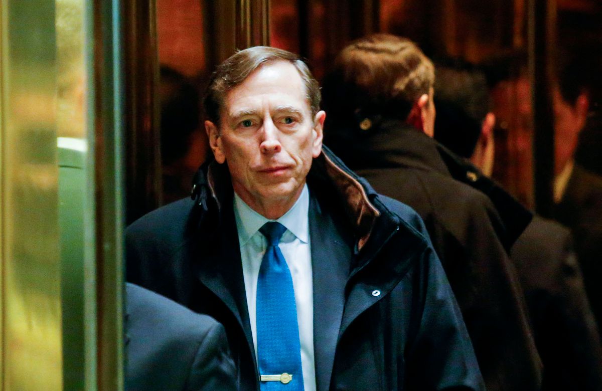 Ret. General and former CIA Director, David Petraeus, arrives for meetings with President-elect Donald Trump on November 28, 2016 at Trump Tower in New York. (Photo by Eduardo Munoz Alvarez / AFP)