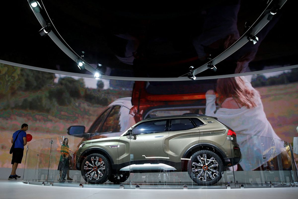 MOSCOW, RUSSIA - SEPTEMBER 5 :  Lada 4x4 Vision is being displayed during the 2018 Moscow International Motor Show at the Crocus Expo Exhibition Center in Moscow, Russia on September 5, 2018. Sefa Karacan / Anadolu Agency (Photo by SEFA KARACAN / ANADOLU AGENCY / Anadolu Agency via AFP)