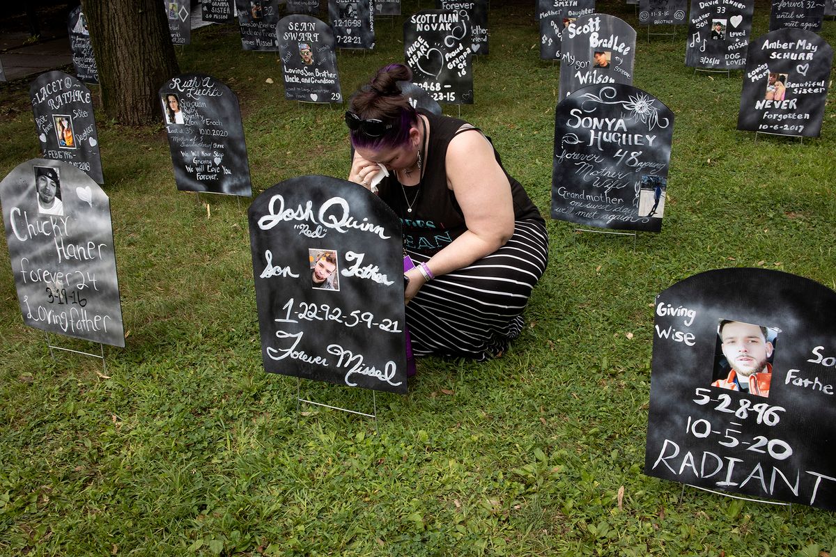 Memorial for opioid deaths in Binghamton, New York