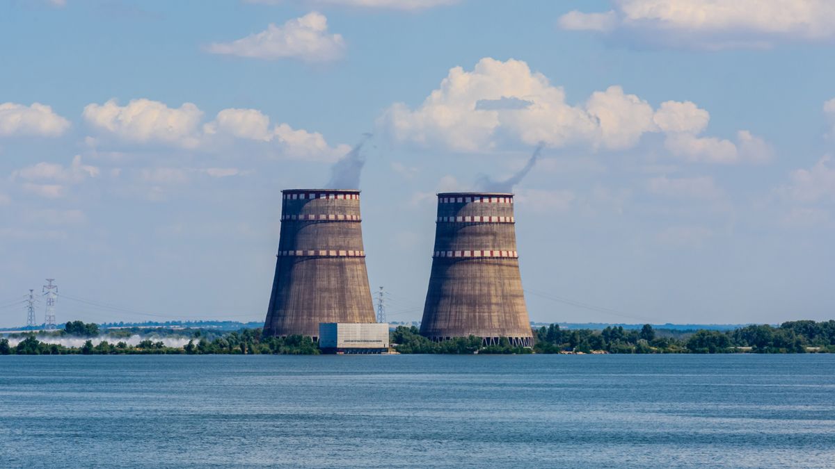 Cooling,Towers,Of,Zaporizhzhia,Nuclear,Power,Station,Near,City,Enerhodar,