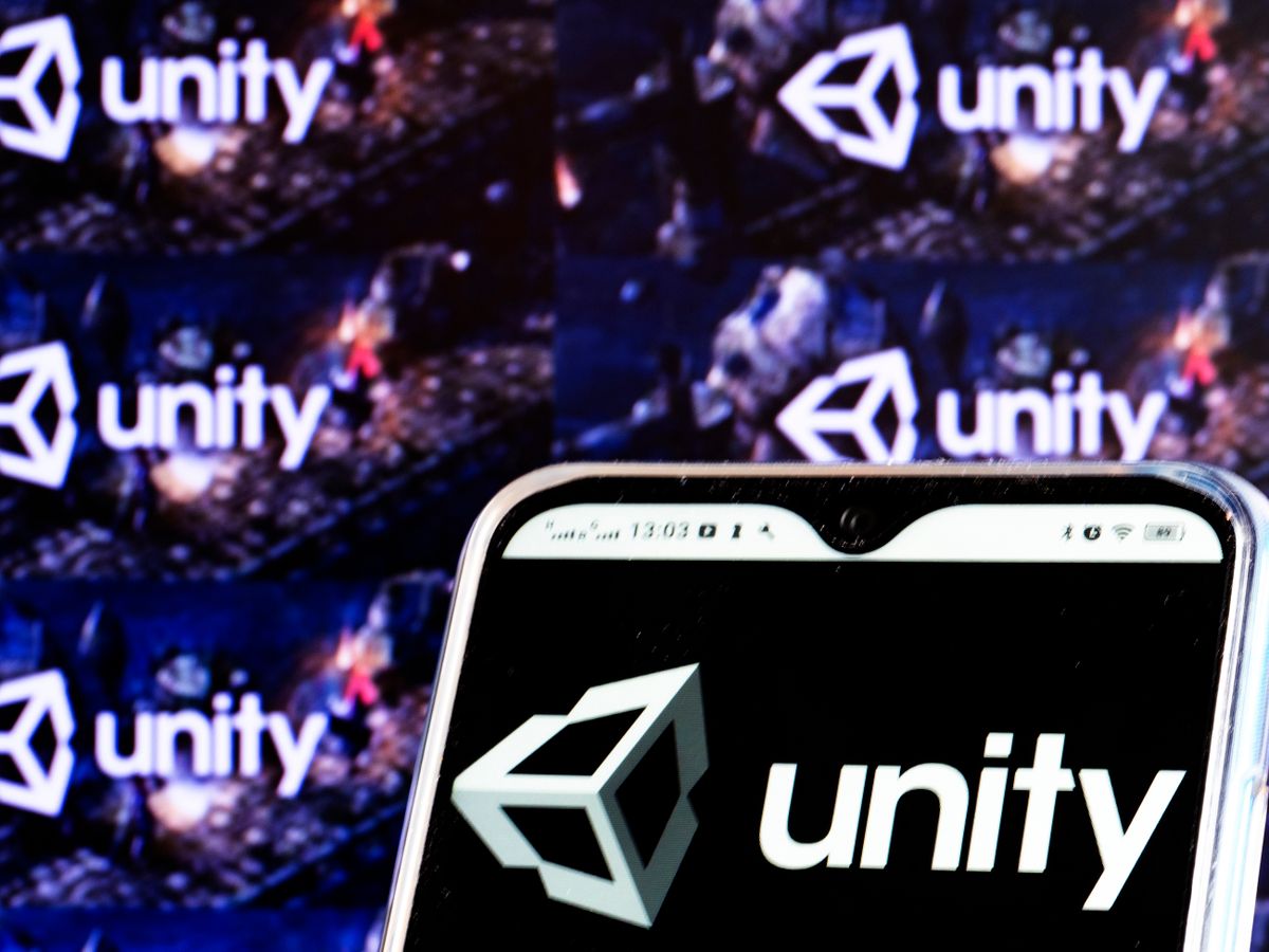 In this photo illustration a Unity Software, Inc. logo is