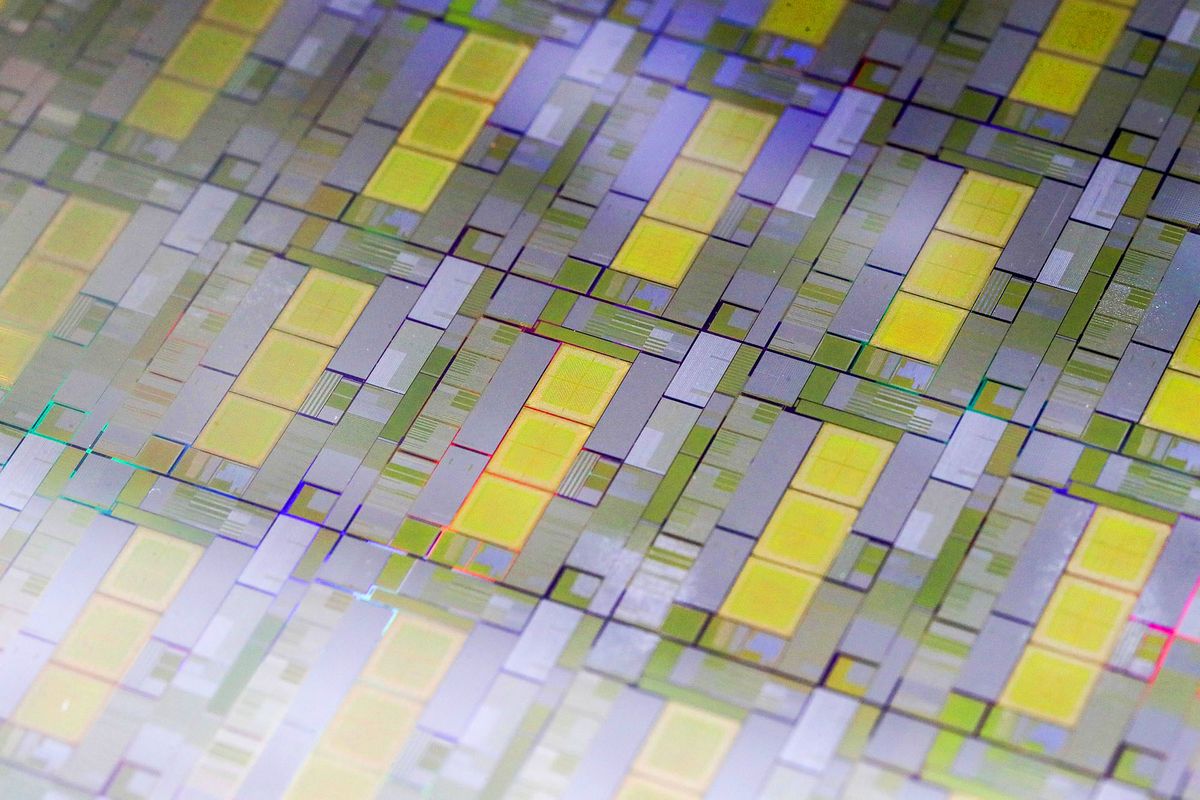 1284656469 SHANGHAI, CHINA - NOVEMBER 08: Samsung 5nm EUV wafer is on display during the 3rd China International Import Expo (CIIE) at the National Exhibition and Convention Center on November 8, 2020 in Shanghai, China. (Photo by Zhang Hengwei/China News Service via Getty Images)