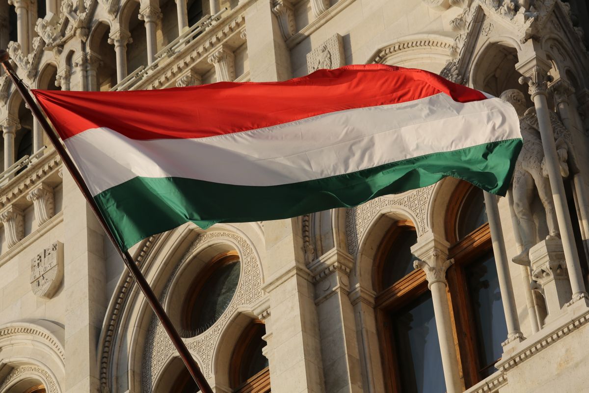 Budapest,,Hungary.,February,15,,2018.,The,Hungarian,Flag,Flying,At