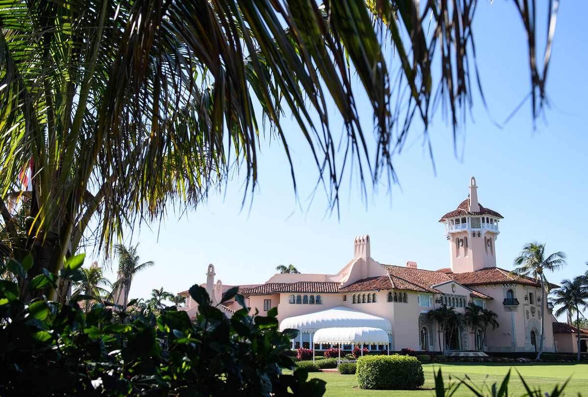 (FILES) This file photo taken on April 18, 2018 shows US President Donald Trump's Mar-a-Lago resort in Palm Beach, Florida. - Former US president Donald Trump said on August 8, 2022 that his Mar-A-Lago residence in Florida was being "raided" by FBI agents in what he called an act of "prosecutorial misconduct." (Photo by MANDEL NGAN / AFP)