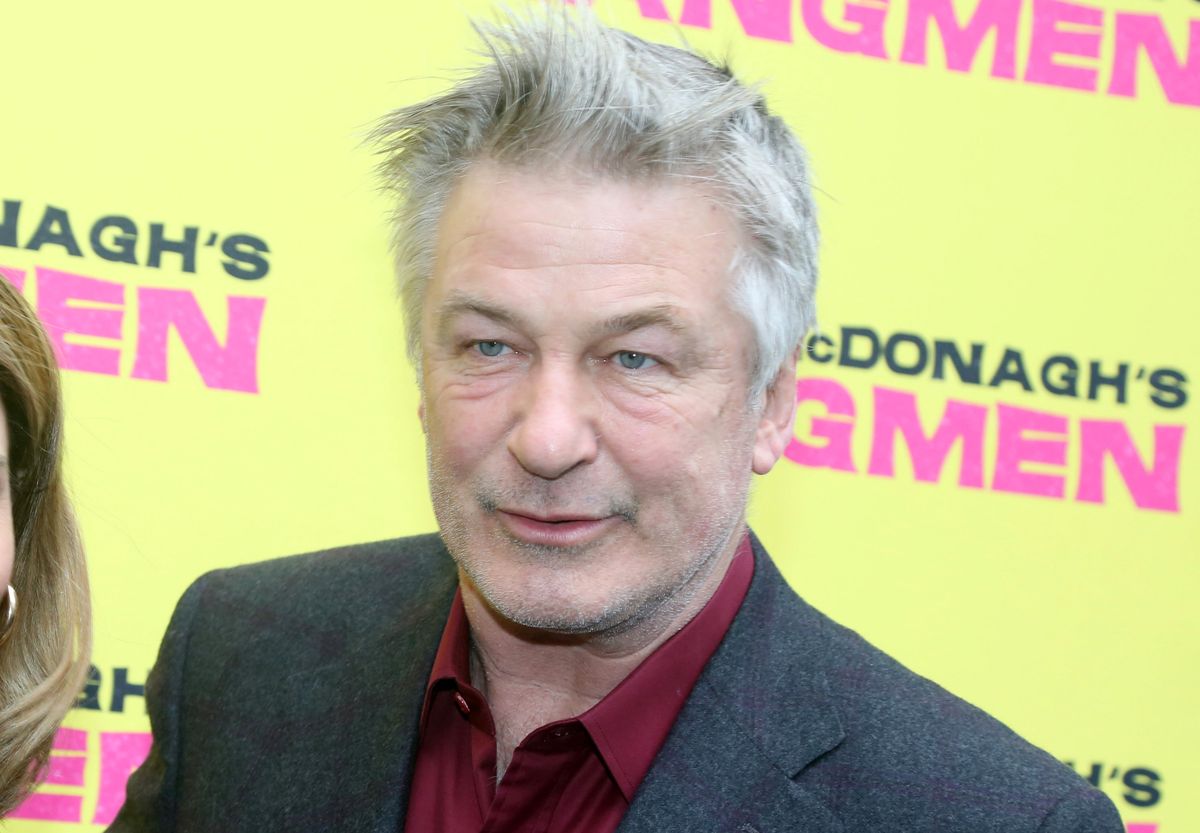 NEW YORK, NEW YORK - APRIL 21:  Alec Baldwin poses at the opening night of the new play "Hangmen" on Broadway at The Golden Theatre on April 21, 2022 in New York City. 