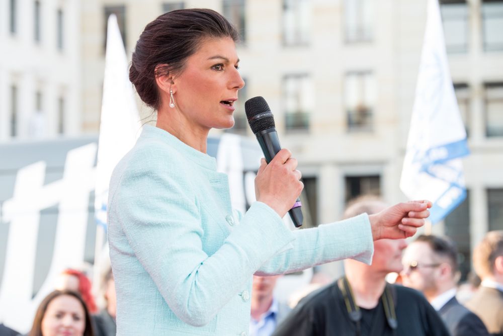 Berlin,Germany,,18th,April,2018:,Sahra,Wagenknecht,Speaking,At,A