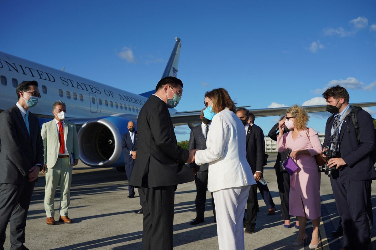 US House Speaker Nancy Pelosi departs Taiwan