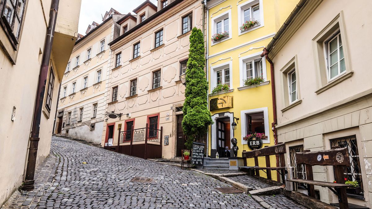 Bratislava,,Slovakia,-,July,10,,2018.,Narrow,Medieval,Cobblestone,Streets