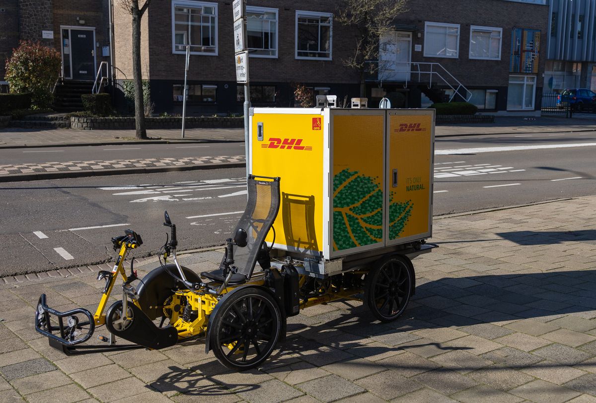 Eindhoven,,The,Netherlands,-,March,3,2022:,Dhl,,Electric,Or