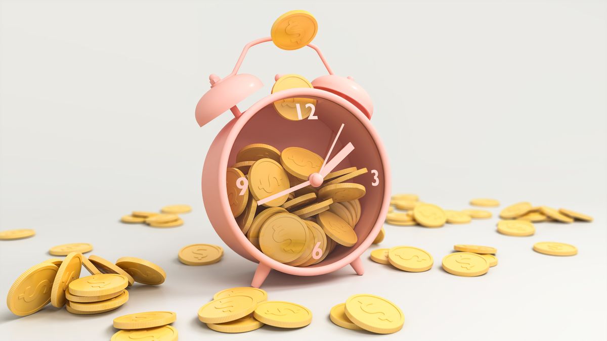 Investing,Money,To,Grow,In,Time.,3d,Conceptual,Illustration,Of
