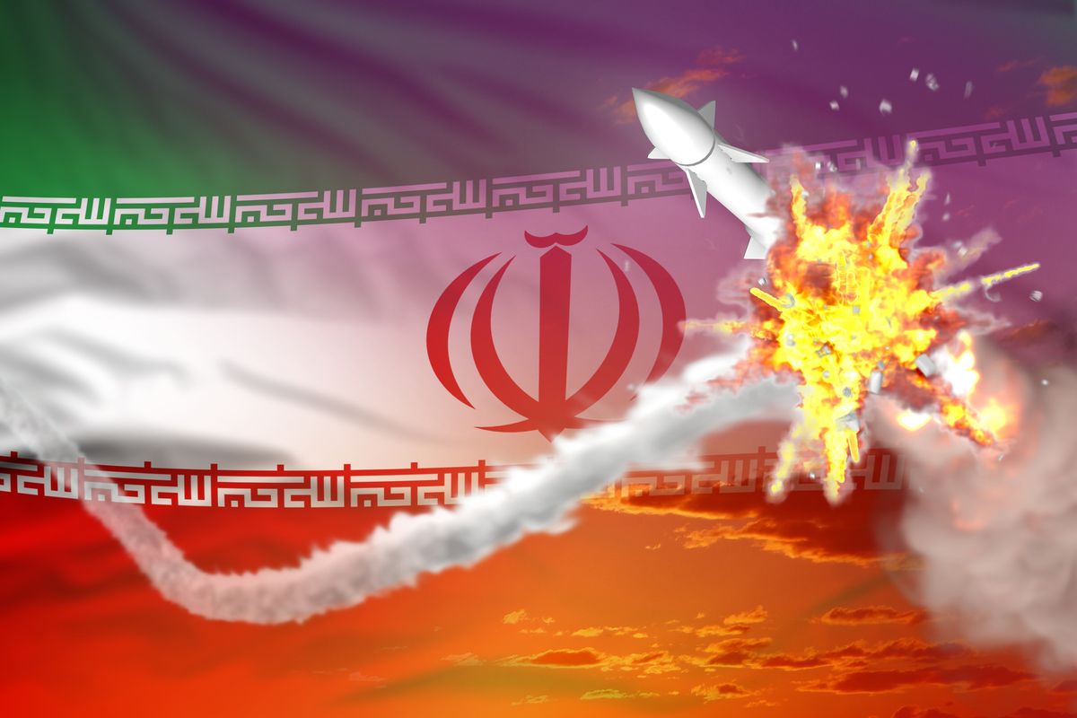 Strategic,Rocket,Destroyed,In,Air,,Iran,Supersonic,Missile,Protection,Concept