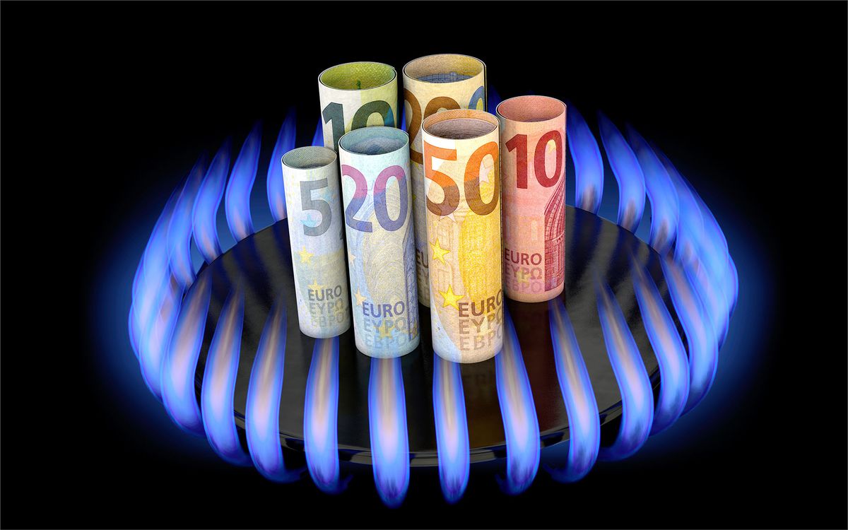 3D illustration, Gas prices are rising gáz rezsi áremelkedés tűzhely gáztűzhely