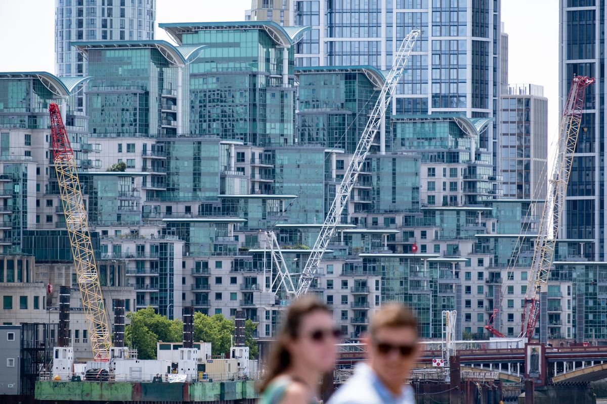 Modern Glass Buildings At Nine Elms In London