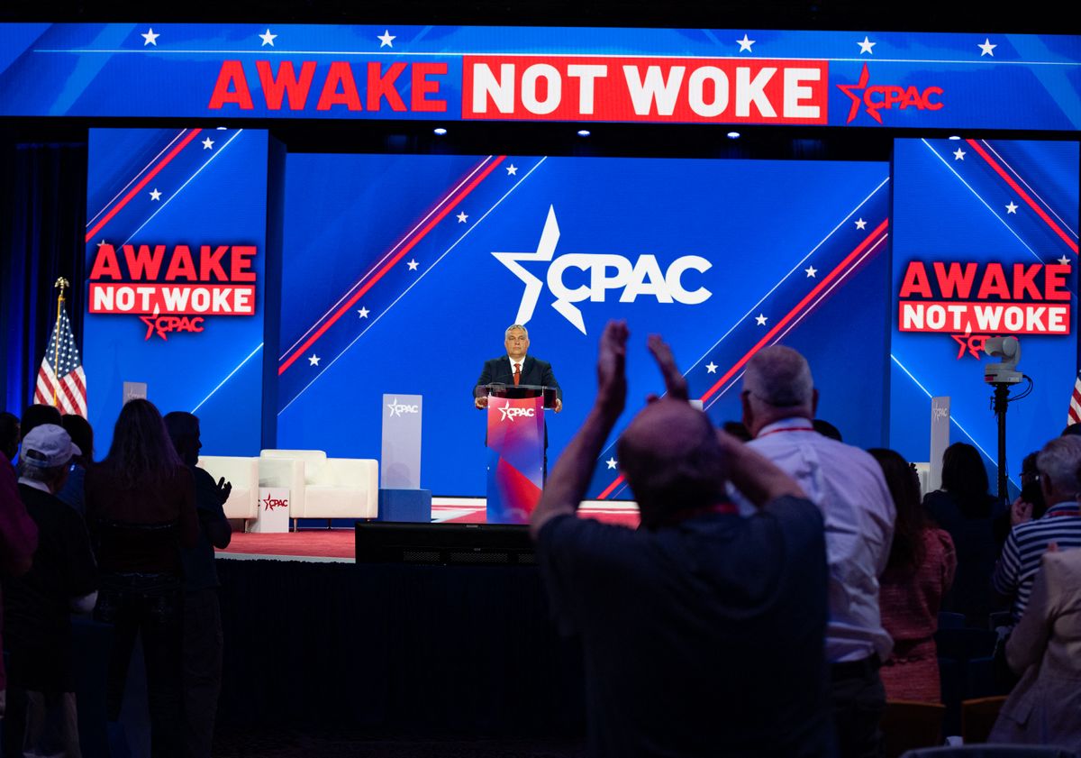 Hungarian Prime Minister Viktor Orban recieves cheers blaming globalists, George Soros for Western countries woes at CPAC In Dallas, Texas on Aurgust 4, 2022 (Photo by Zach D Roberts/NurPhoto) (Photo by Zach D Roberts / NurPhoto / NurPhoto via AFP)