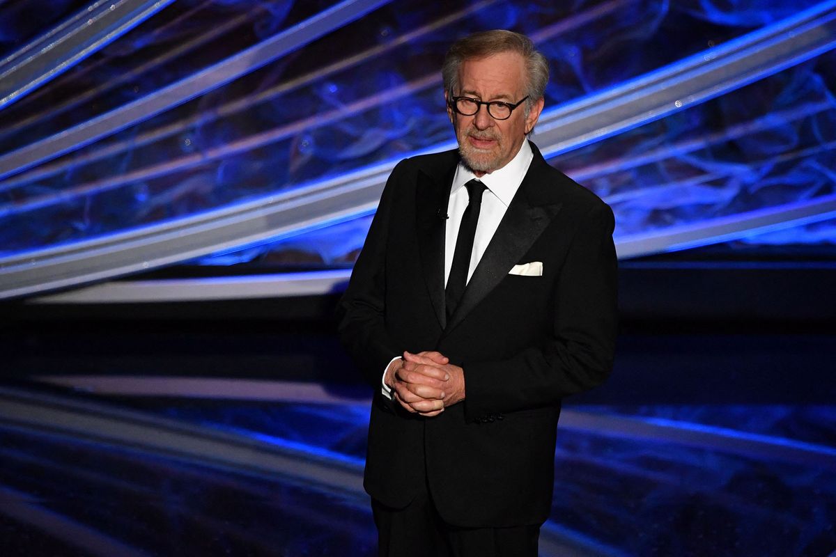 US director Steven Spielberg speaks onstage during the 92nd Oscars at the Dolby Theatre in Hollywood, California on February 9, 2020. (Photo by Mark RALSTON / AFP)