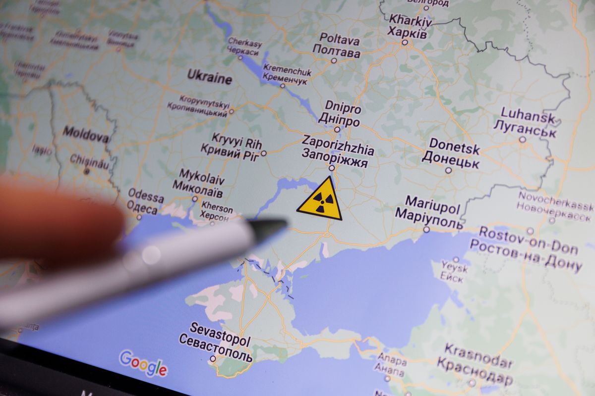 Zaporizhzhia,Nuclear,Power,Plant,On,Map.,The,Danger,Of,Nuclear