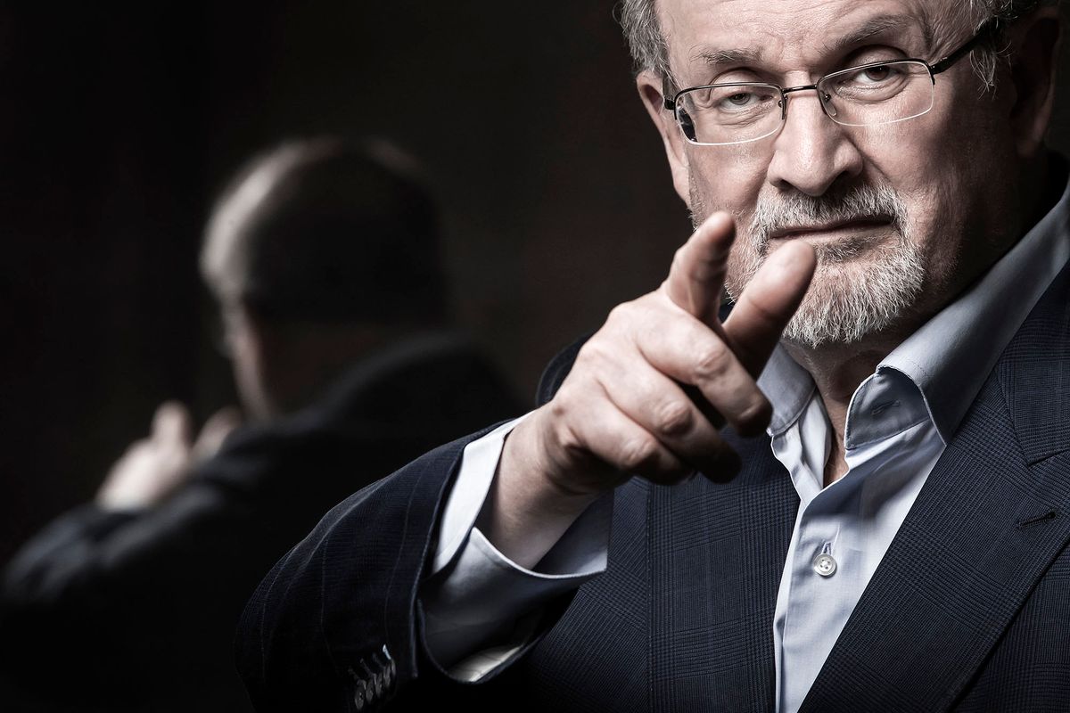US novelist and essayist Salman Rushdie poses during a photo session in Paris on September 10 , 2018. (Photo by JOEL SAGET / AFP)