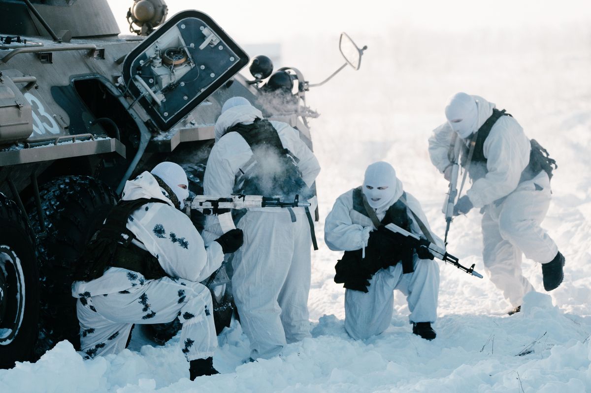 Russia.,Samara.,February,25,,2017.,Russian,Troops,During,Winter,War