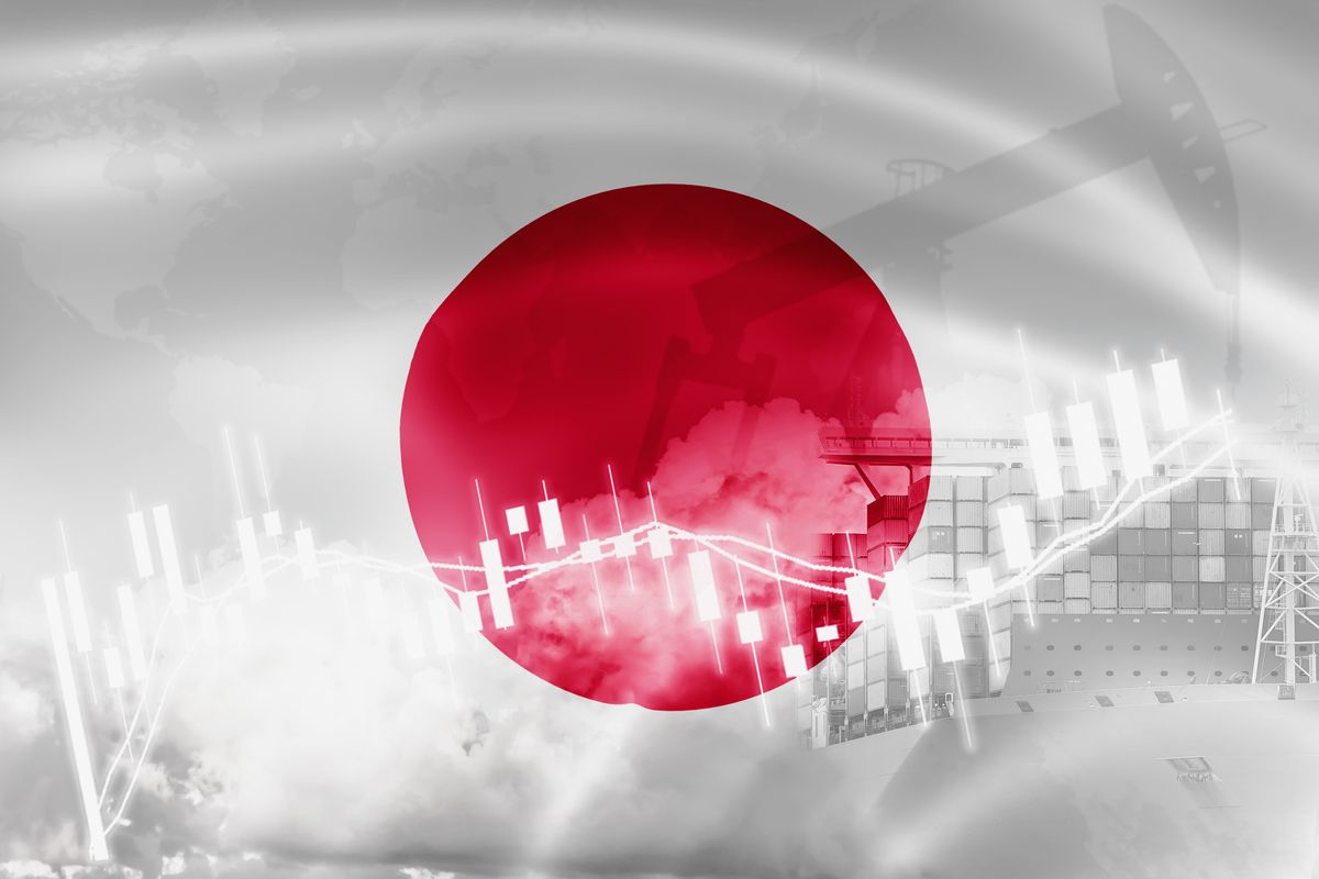 Japan,Flag,,Stock,Market,,Exchange,Economy,And,Trade,,Oil,Production,