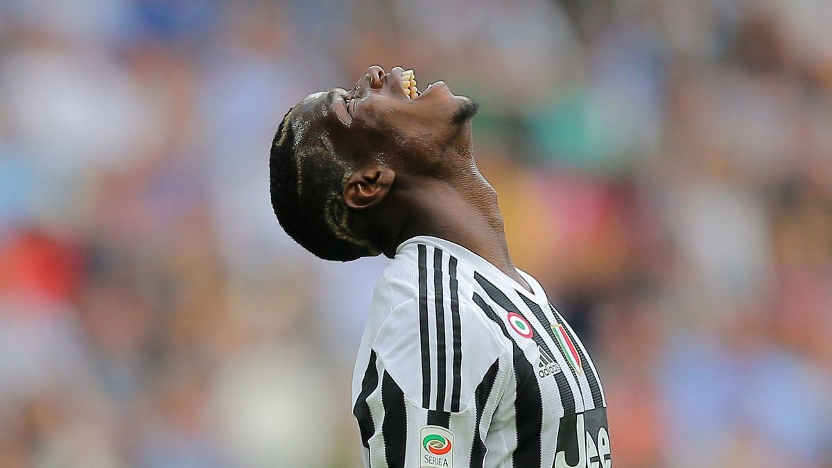 In this file photo taken on April 17, 2016 Juventus' midfielder Paul Pogba from France reacts during the Italian Serie A football match Juventus vs Palermo at the Juventus stadium in Turin.
MARCO BERTORELLO / AFP