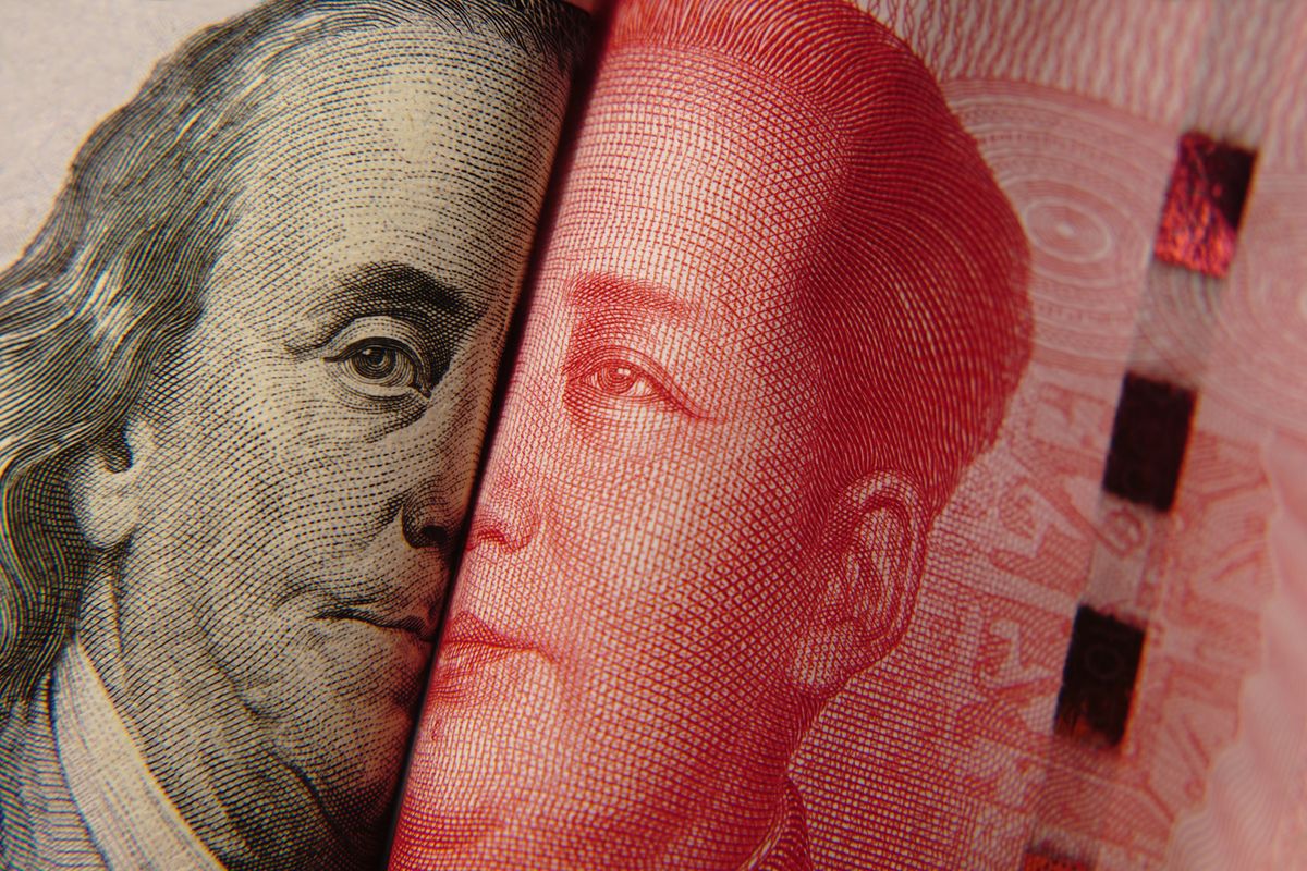 American,Dollar,And,Chinese,Yuan,Compositionally,Combined,And,Illustrating,Financial