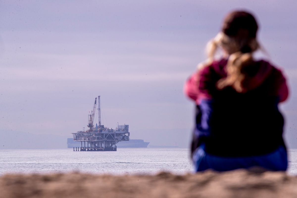 Oil platform off the coast of Seal Beach