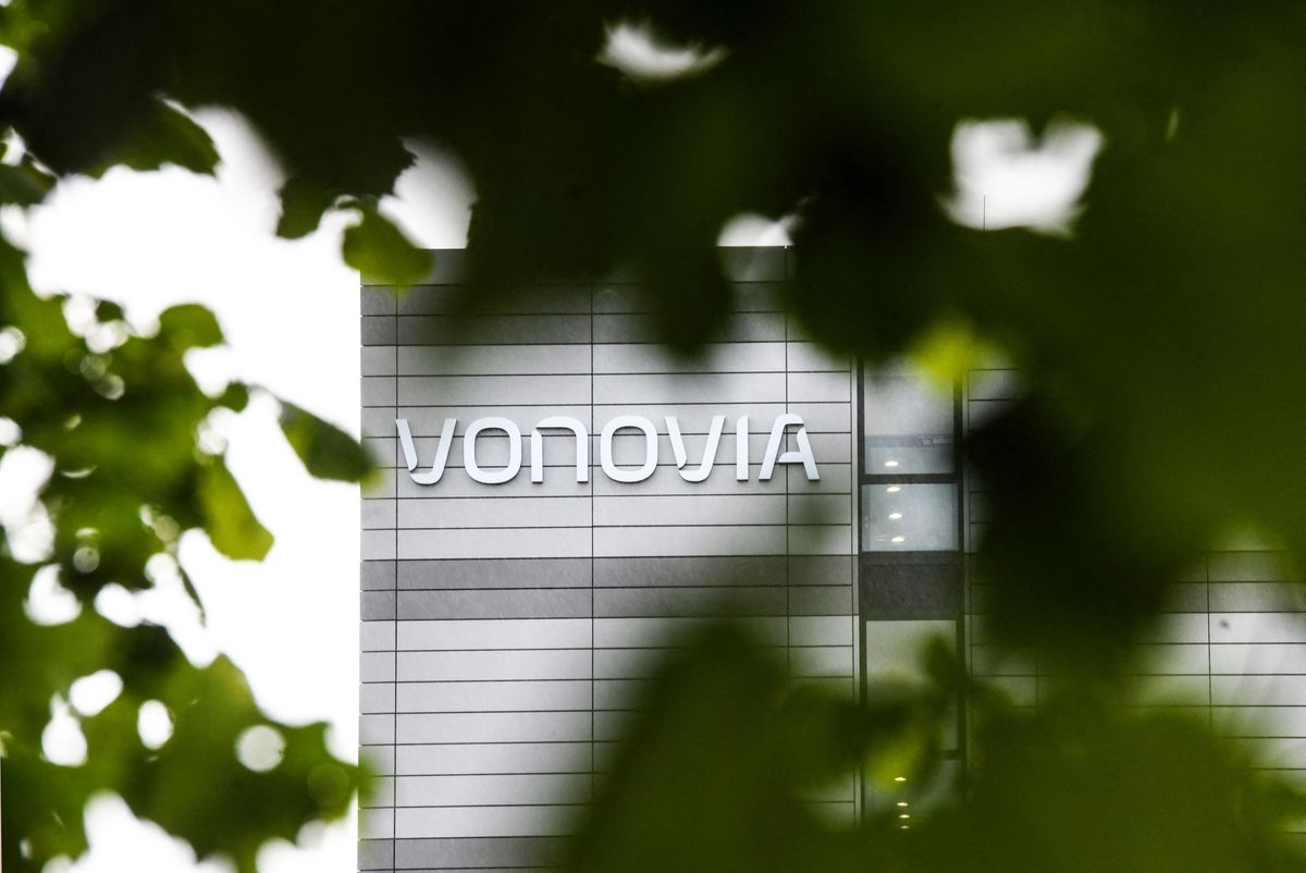 Picture taken on May 25, 2021 shows the headquarters of Germany's largest housing group Vonovia in Bochum, western Germany. - Germany's top property group Vonovia announced on May 25, 2021 plans for a 19-billion euro merger with rival Deutsche Wohnen to form a giant in the sector. (Photo by Ina FASSBENDER / AFP) GERMANY-PROPERTY-VONOVIA-DEUTSCHEWOHNEN-MERGER