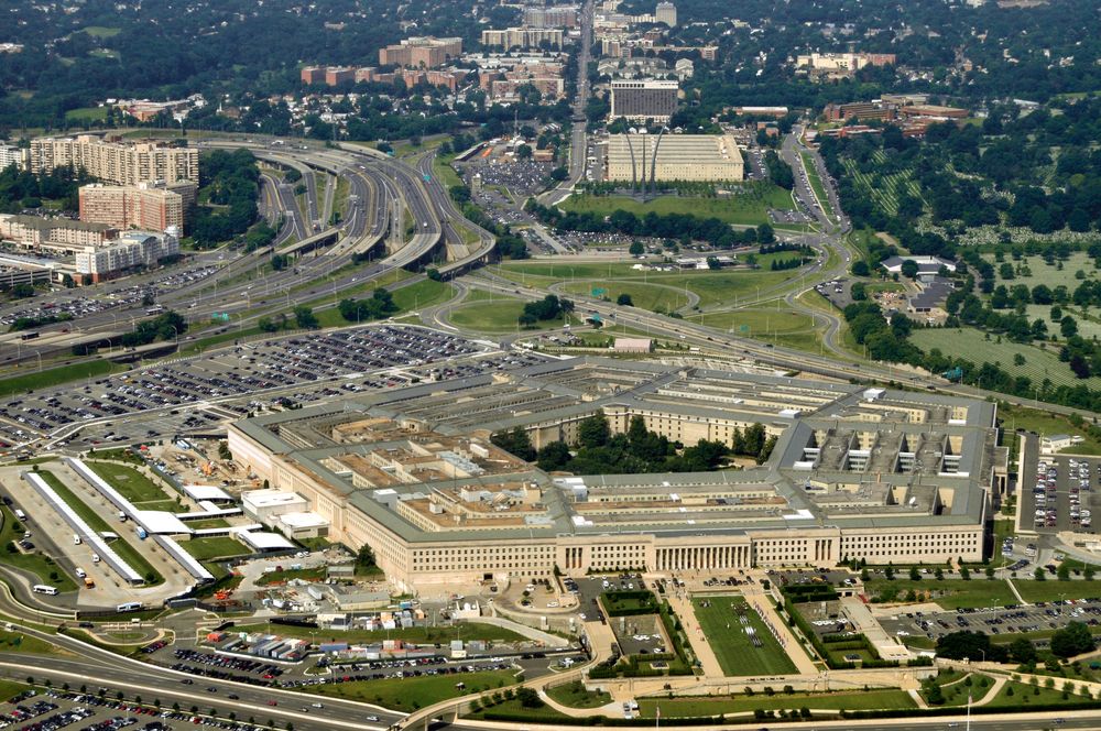 Aerial,Of,The,Pentagon,,The,Department,Of,Defense,Headquarters,In