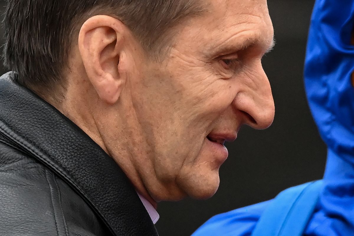 The director of Russia's Foreign Intelligence Service, Sergei Naryshkin, attends the Victory Day military parade at Red Square in Moscow on May 9, 2021. - Russia celebrates the 76th anniversary of the victory over Nazi Germany during World War II.
